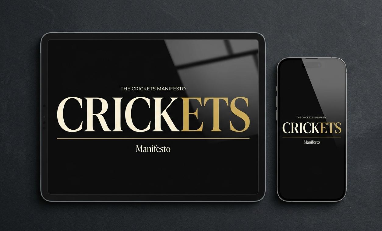 CRICKETS playbook displayed on laptop and phone